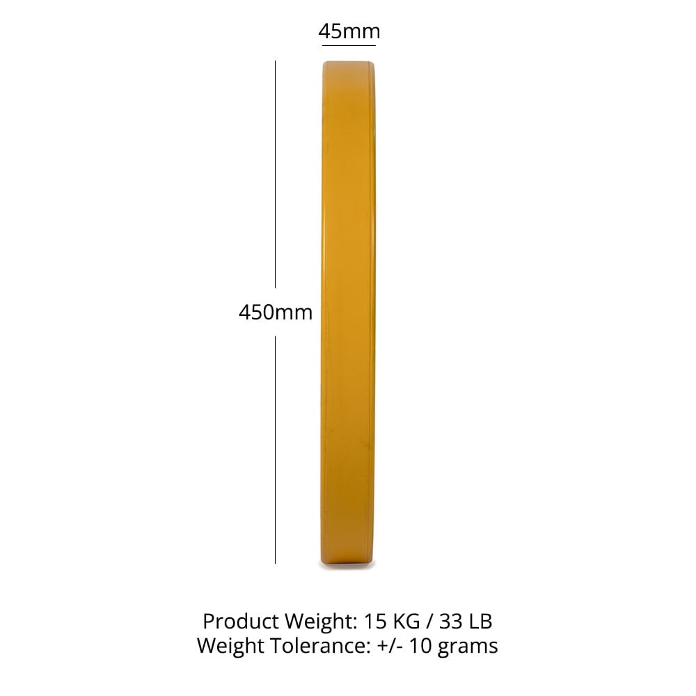 Titan Fitness 15 KG Single Elite Competition Bumper Plate, Yellow Olympic Weight Plate