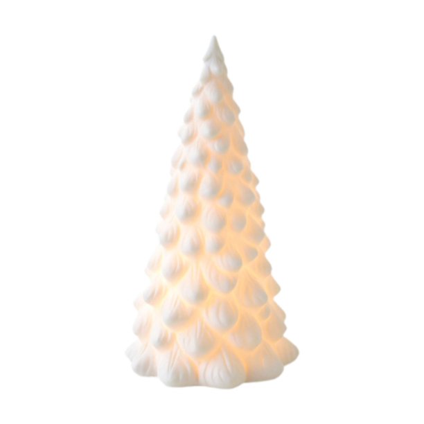 Figura de árbol de Navidad, estatua iluminada, escena de luces LED en miniatura de cerámica navideña 9 cm x 158 cm