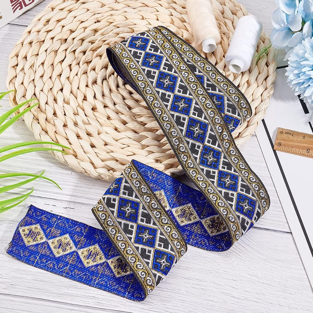 7.6Yards Jacquard Ribbon Trim 2 inch Wide Vintage Floral
