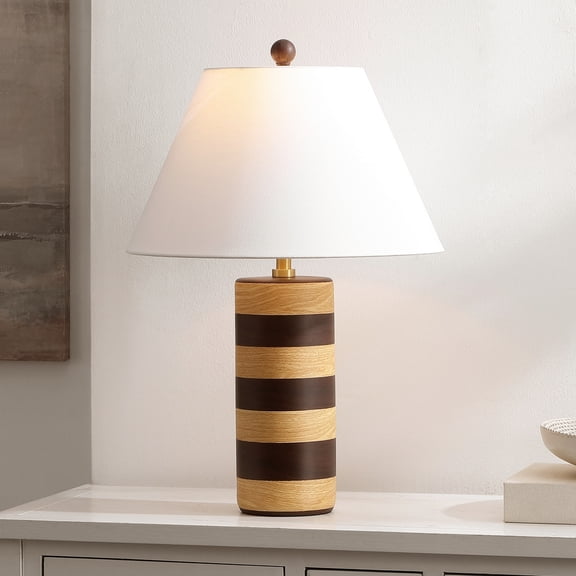 Safavieh Shea 16" Modern Resin Table Lamp, Brown/White