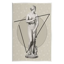 Stupell Industries Classic Statue on Geometric Abstract Painting Unframed Art Print Wall Art, 10 x 15