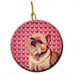 Carolines Treasures LH9134CO1 Brussels Griffon Valentines Love and Hearts Ceramic Ornament 3 in multicolor