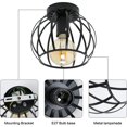 thumbnail image 3 of Lampe de Plafond Vintage, Lampe de Plafond Semi-Pelucheuse Noire, 3 of 5