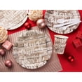 thumbnail image 2 of 144 Piece Merry Christmas Party Plates, Napkins, Cups, Cutlery, Wood Plank Design Dinnerware, Serves 24, 2 of 7