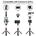 thumbnail image 2 of Selfie Stick Tripod, 4 in 1 Selfie Tripod with Shutter Remote Phone Holder, Action Camera Mount, for Smartphone, Black, 2 of 7