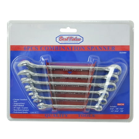 Best Value H420404 Combination Wrench 12 Point Box End with Metal Rack 6-Piece (Thankyou Points Best Value)