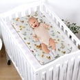 thumbnail image 4 of Springtime Hens Rooster Duck Changing Pad Cover for Baby Girl Boy Farm Animals Chicken Ducks Eggs Leaves Diaper Change Table Sheets Soft Stretchy Fitted Changing Pad Mat Sheets 32"x16", 4 of 6