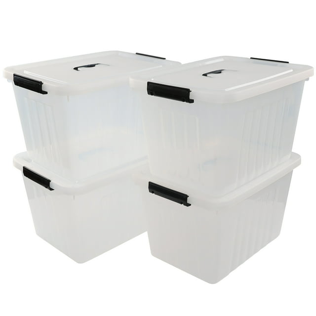 Cand 20 Quart Plastic Storage Tote with Lid and Handle, Latch Storage