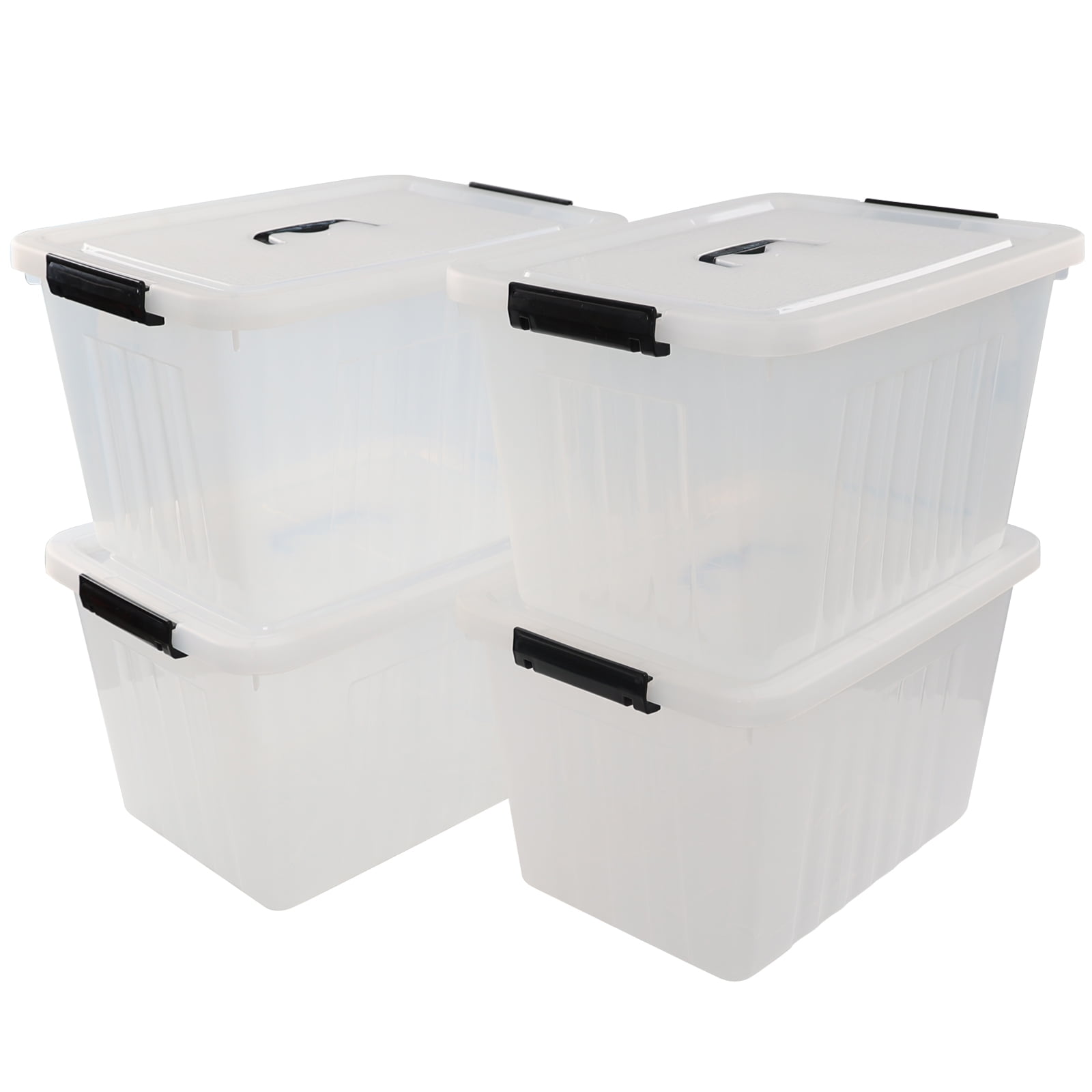 Cand 20 Quart Plastic Storage Tote With Lid And Handle Latch Storage 