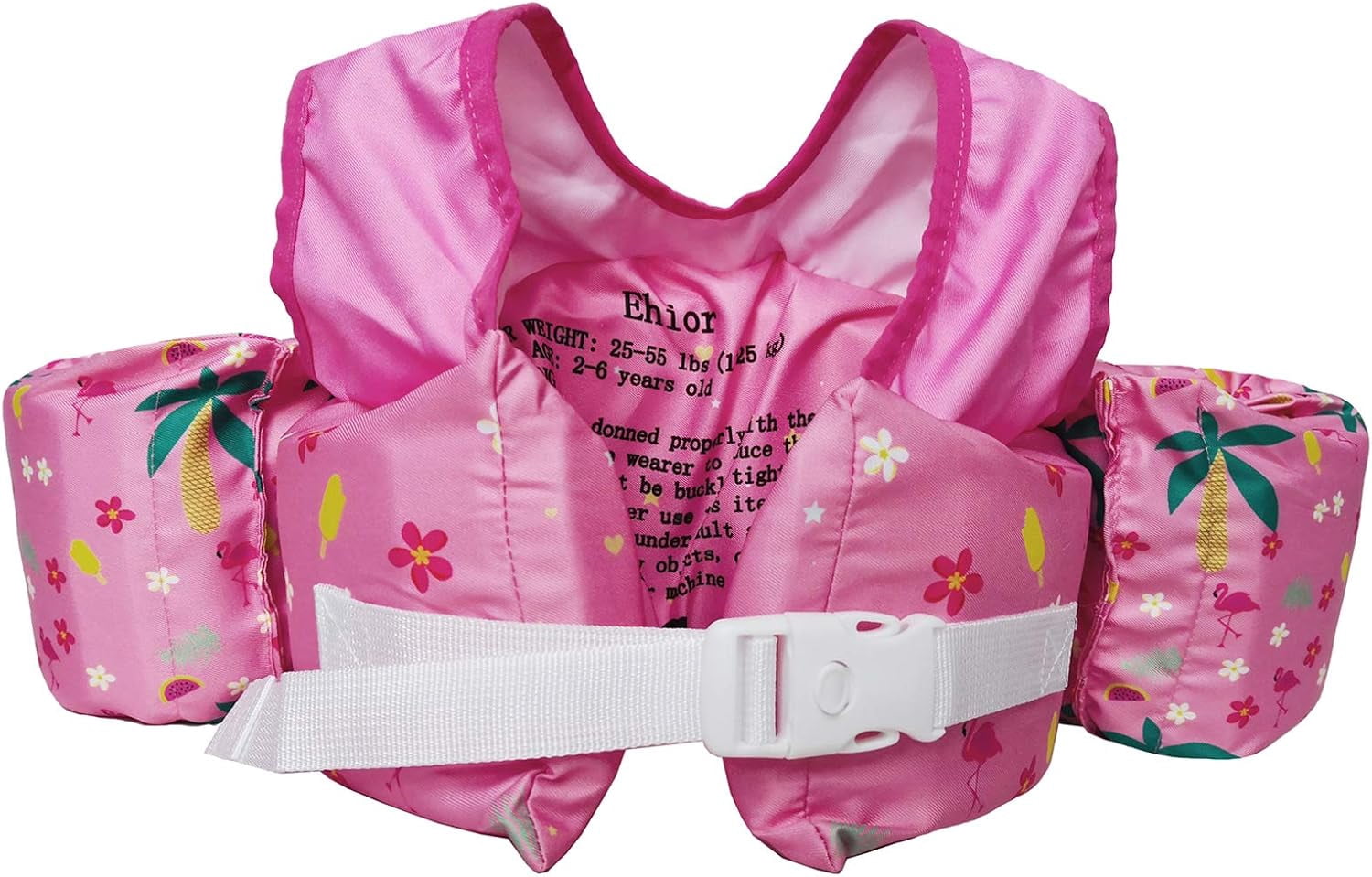 EHIOR  Swim Vest Kids Pool Floats with Shoulder Harness for 25-55 lbs Child - Cute Flamingo