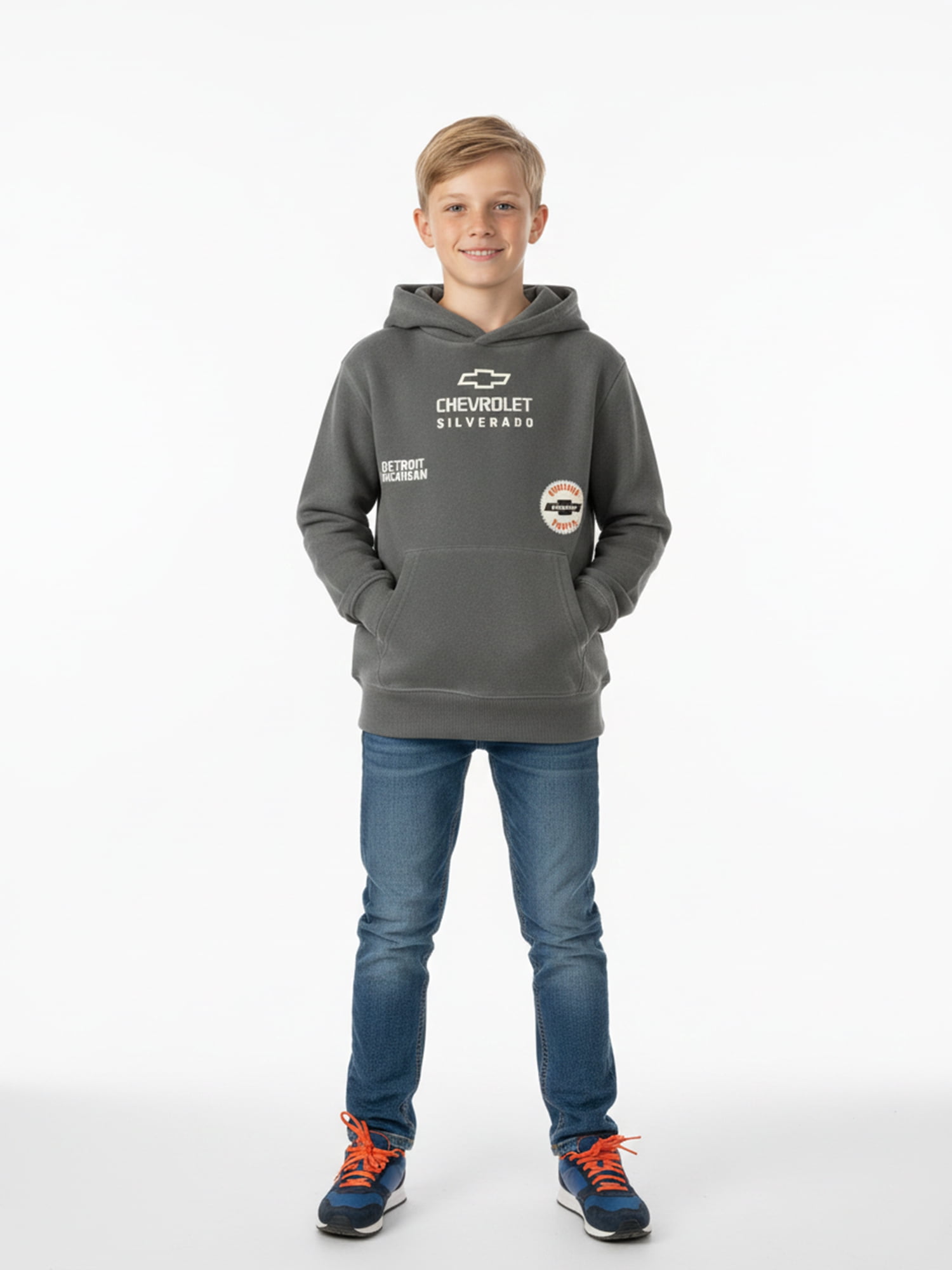 Chevrolet, Boys' & Big Boys' Elevated Mineral Wash Graphic Hoodie, Sizes 4-18