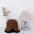 thumbnail image 2 of CoCopeaunts Bucket Hat for Women Sun Protection Pleated Fisherman Hat Four Seasons Solid Color Cycling Hiking Ponytail Hat, 2 of 8