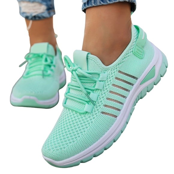 Breathable Mesh Platform Sneakers Lightweight Casual Walking Shoes Height Increasing Sole Women Slip on Shoes