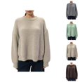 thumbnail image 1 of Chandails pour Femmes 2025 Automne Hiver Chandail Ample à Col Rond Décontracté Coupe Grand Tendance, 1 of 5