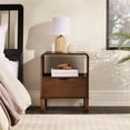 thumbnail image 3 of Walker Edison 1-Drawer Wood Nightstand with Rounded Edge in Brown, 3 of 11