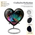 thumbnail image 3 of Rainbow Peacock Urn - Heart Shaped Cremation Urn Human Ashes - Urns For Men Ashes Adult Male - Large Urn For Human Ashes Adult - Burial Urns For Adult Human Ashes - Human Remains Urns (Size -8inch), 3 of 5