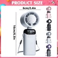 thumbnail image 3 of White Handheld Fan with Ice Cooler Semiconductor Rechargeable Portable Pocket Fan, Hand Fan Ai Semiconductor Cooling 21000 Rpm Motor 199-Stepless Speeds 3000Mah Battery 14-Hour Runtime, By Kingtowag, 3 of 9