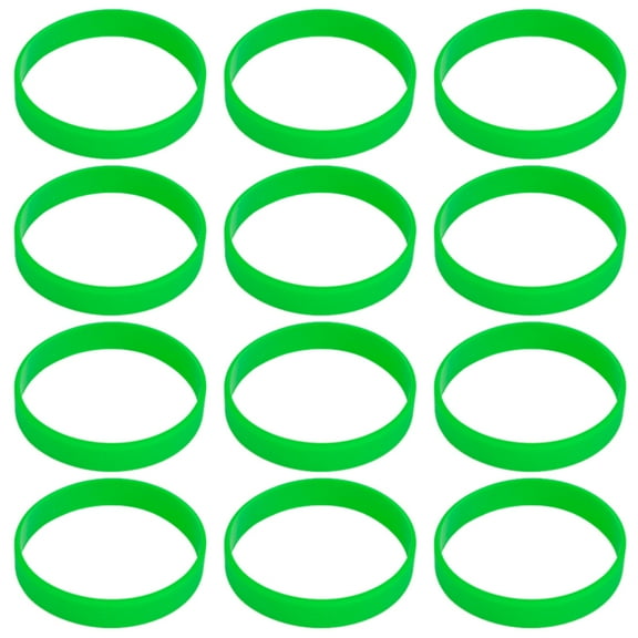 GOGO 60 Pcs Rubber Bracelets for Kids, Silicone Rubber Wrist Bands for Events - Kelly Green