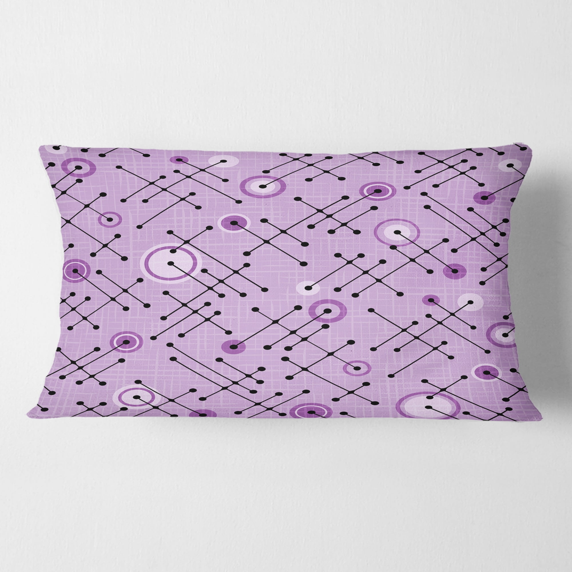 Designart 1950 Retro Pattern III' Mid-Century Modern Throw Pillow - 12x20