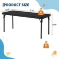 thumbnail image 3 of 47" Rectangular Folding Table, Portable Folding Table for Indoor/Outdoor, Activity Table with Anti Slip Table Legs, Space Saving, Kids Foldable Table for Classroom, Nursery, Black, 3 of 7