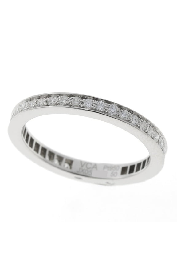 Pre-Owned Van Cleef & Arpels Romance Eternity Ring 2.1mm VCARPJMJ00 Pt950 Platinum #10