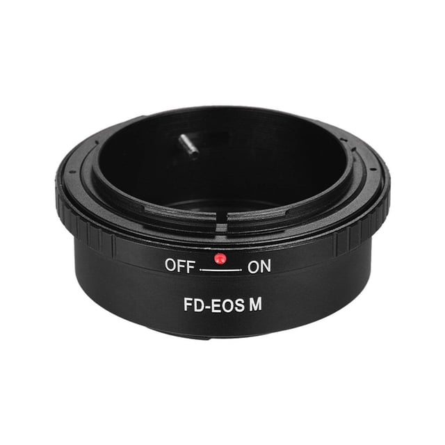 Adaptador de montura para lentes Canon FD a cámaras EOS M, control manual completo, enfoque y exposición manual, fabricado en aleación de aluminio de precisión, color negro, peso ligero, ideal para