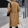 thumbnail image 5 of Uhndy Jackets for Women, Women Ladies Solid Lapel Cardigan Long Sleeve Coat Single-Breasted Belt Shirt Outerwear Winter Coats Christmas Gifts for Women, 5 of 6