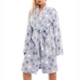 thumbnail image 5 of Tnhcen Women's Winter Plus Size Flannel Sleepwear - Thickened Dot Print Long Sleeve Pajama Robe with Waist Tie XL-5XL Large Size Warm Housecoat, 5 of 9