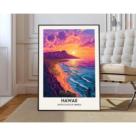 Honolulu Oahu Hawaii Poster, Unframed Paper Poster 8x10in
