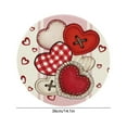 thumbnail image 3 of Heart Pattern Round Placemats Set Valentine's Day Wedding Anniversary Table Mats Decorative Heat Insulating Machine Washable Dining Table Place Setting 14 Inch, 3 of 5