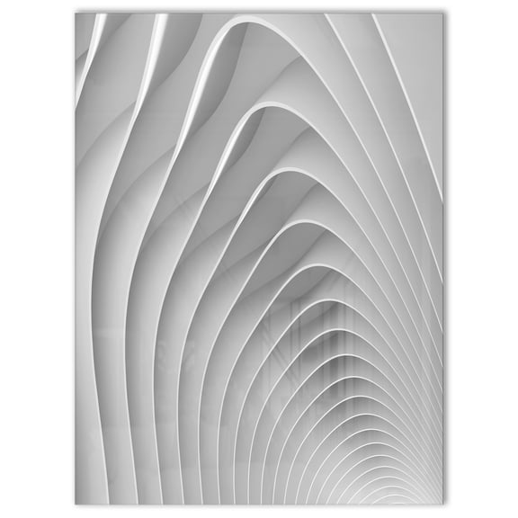Designart 'Fractal Bulgy White 3D Waves' Metal Wall Art