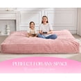 thumbnail image 6 of Hobestluk Bean Bag Chair Convertible Beanbag Chairs for Adults, 3 in 1 Bean Bags with Stripe Cover, Adult Bean Bag Chair for Living Room, Bedroom (Pink, Queen), 6 of 9