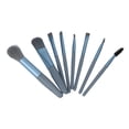 thumbnail image 4 of Juego de 8 brochas de maquillaje portátiles profesionales para difuminar polvos faciales para mujeres y niñas, color azul, 4 of 14