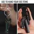 thumbnail image 3 of Key Unity Key Rings, 5 Pack Titanium Split Side Pushing Key Rings for Key Carabiner Flashlight Knife Dog Tag Ring Black (1.04''-1pc,0.75''-2pcs,0.53''-2pcs), 3 of 7