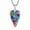 Double Heart, variant on Multi Color Glass Heart Stainless Steel Multi Color Heart Pendant Necklace for Women Jewelry Birthday Christmas Gifts for Women Size 20"