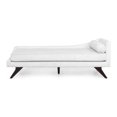 thumbnail image 2 of GDF Studio Alphonso Mid Century Modern Fabric Chaise Lounge, Ivory and Dark Brown, 2 of 8