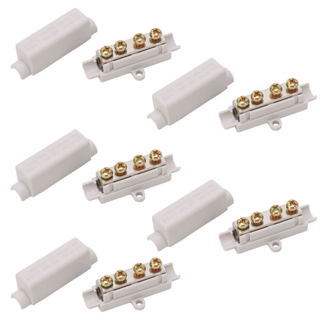 Terminal Block High Power Wire Cable Connector, Copper Conductor 5Pcs 2.5-16mm² Double Screw Fixation High Power Wire Cable Connector For Meter Wiring
