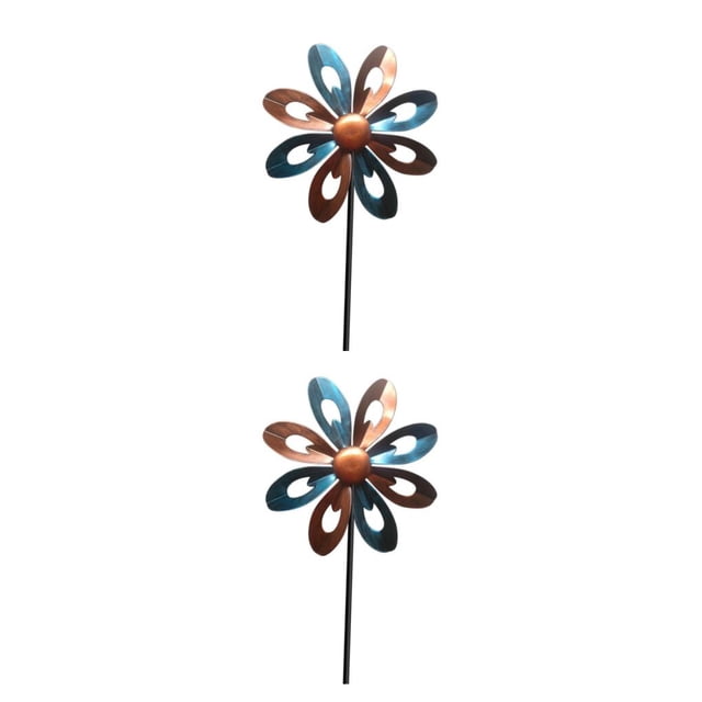 Inteprter Outdoor Wind Art Rotating Windmill for Lawn Ornaments rojo oro azul 22x9.5x68cm 2Conjunto