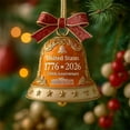 thumbnail image 4 of United States 250Th Anniversary Bell Ornament,Commemorative Doorbell Ornament Of U.S. 250Th,2D Vintage Christmas Ornaments,Acrylic Hanging Bell For Christmas Tree Decorations(Orange), 4 of 4