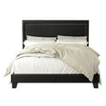 thumbnail image 3 of Home Design Ocala Full Upholstered Panel Bed Frame with Padded Headboard and Sturdy Support, Black, Easy Assembly, 3 of 6