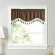 thumbnail image 1 of Nvzi Cenefas de cortina de terciopelo suave de lujo para sala de estar, baño, cafetería, lavandería, sótano, bolsillo para barra, borlas, cortinas cortas festoneadas para ventana (café, 52" x 18"), 1 of 3