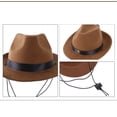 thumbnail image 5 of Pet Dog Cowboy Hat with Adjustable Chin Strap, Creative Jazz Fedora Cap Headwear for Puppies Small Medium Dogs and Cats, Funny Costume Birthday Party Cosplay Photo Shoots Apparel, 5 of 7