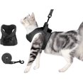 thumbnail image 1 of LLC Harnais et Laisse de Chat Gris Chiné Réglable avec Rembourrage Rembourré - Veste d'Extérieur Confortable pour Chatons et Chiots, 1 of 5