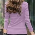 thumbnail image 5 of ylioge Long Sleeve Undershirt for Women, Womens Thermal Underwear Slim Fit Mock Crewneck Solid Color Under Scrubs Shapewear Cropped Tops Blouses T Shirts Fall Saving Clearance, 5 of 8