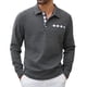thumbnail image 2 of pstuiky Camisas para hombre de manga larga, Blusa/camiseta informal elegante a rayas de manga larga con cuello, botones y bolsillo para hombre tops de invierno para hombre s, 2 of 9