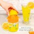 thumbnail image 3 of Crystalia Manuel Citrus Juicer with Glass Storage Jar, All Fruit Squeezer for Lemon Orange Lime Grapefruit Juice, Handheld Juice Press Extractor with Handle, Pour Spout and Glass Storage, Orange, 3 of 7