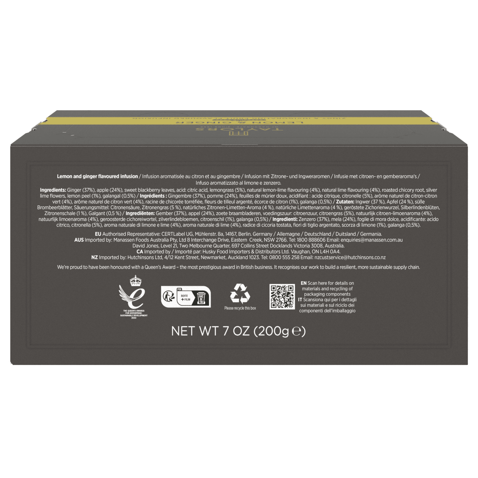 Taylors of Harrogate Lemon & Ginger Tea, 100 Tea Bags