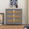 thumbnail image 2 of Nmkwnr 3 Rattan Drawer Cabinet Dresser for Bedroom, Living Room, Gray, 2 of 7