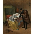 thumbnail image 2 of Jan Steen 12x14 Gold Ornate Wood Frame and Double Matted Museum Art Print Titled - The Sick Woman (C. 1663 - C. 1666), 2 of 4