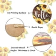 thumbnail image 4 of Wooden Welcome Doorplate Hanging Rack Wooden Sunflower Art Front Door Flower Wreath Hanging Bedroom Home Decoration, 4 of 6